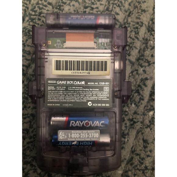 Nintendo Gameboy Color Atomic Purple With Pelican Accessory Shield Clear Purple - Picture 5 of 7